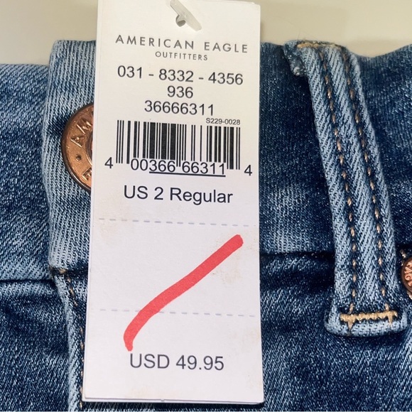 💲⭐️💲NEW! American Eagle Denim Mini Skirt (Curvy) Sz:2 - Picture 10 of 10